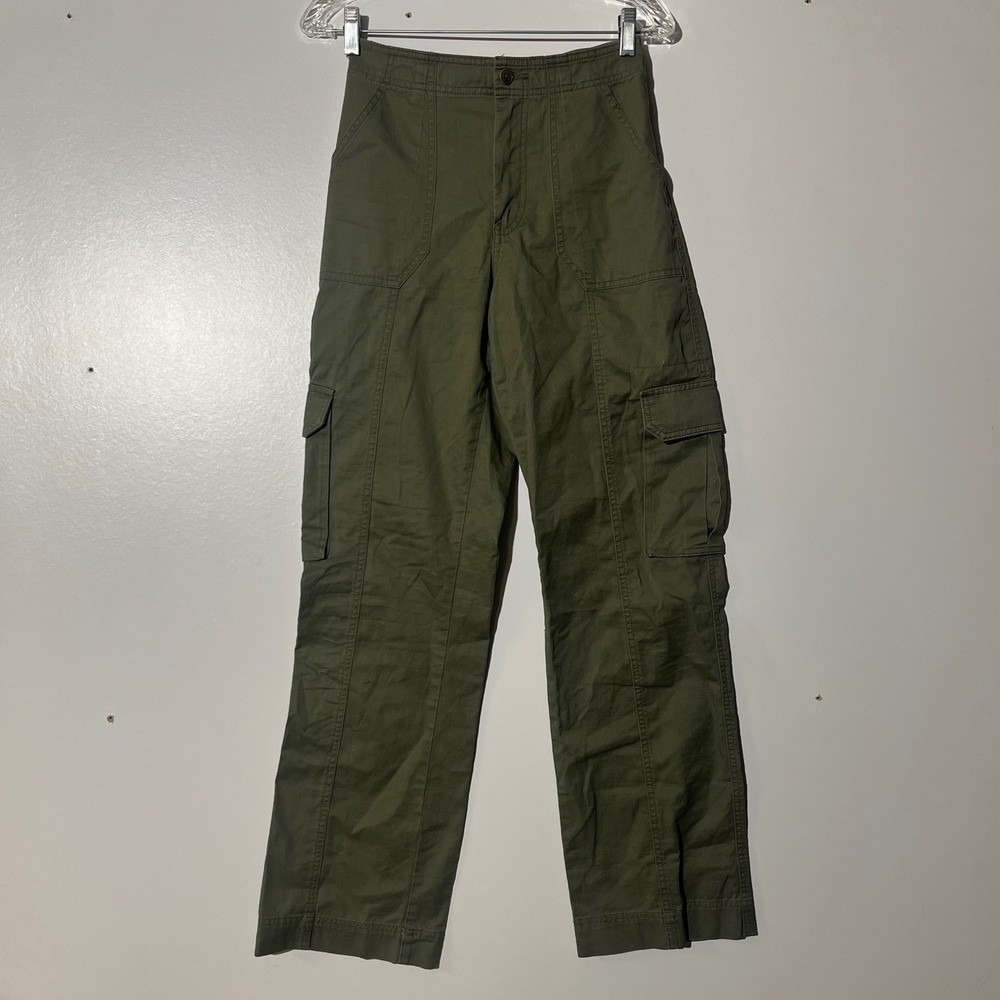 Abercrombie & Fitch Curve Love Olive Green Straight Cargo Pants Women's 25/0